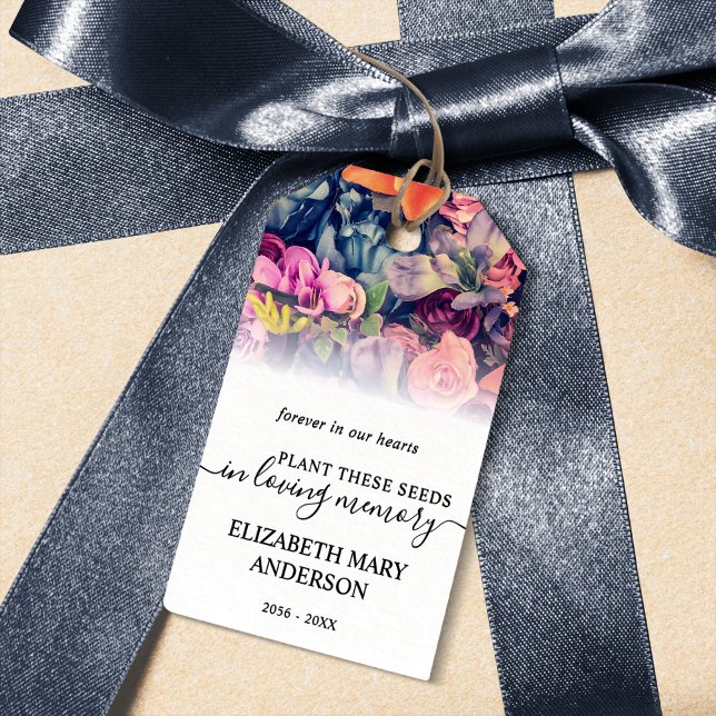 Étiquettes-cadeau Moody Floral Pattern semence paquet commémoratif f (Créateur téléchargé)