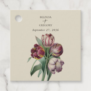 Étiquettes Cadeau Moody Watercolor Purple Tulips Mariage Cadeau