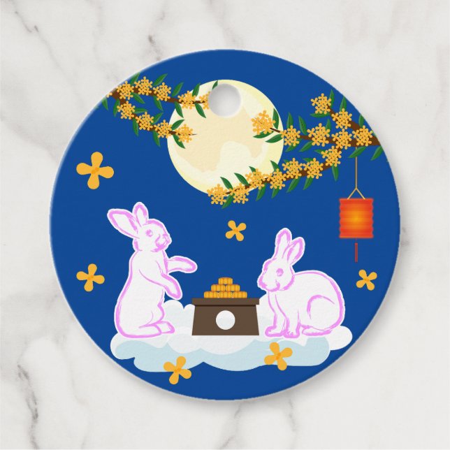 Étiquettes Cadeau Moon Rabbit Mooncake Osmanthus (Devant)