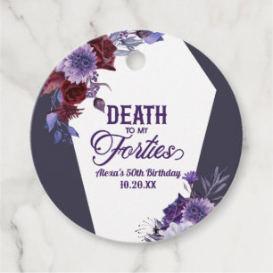 Étiquettes Cadeau Mort à mes quarante Floral 50e Anniversaire