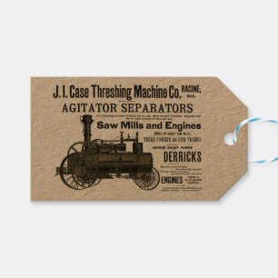Étiquettes-cadeau Moteur à vapeur Tracteur de ferme Traction Agricul