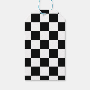 Étiquettes-cadeau Motif À damiers noir et blanc