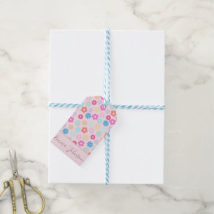 Étiquettes-cadeau Motif Boho Rose Daisy Flowers