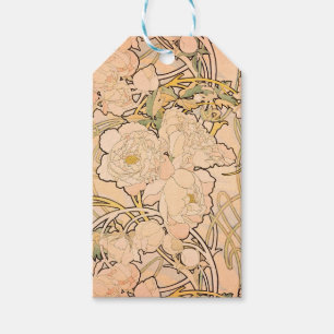 Étiquettes-cadeau Motif classique Art nouveau de jardin de pivoines