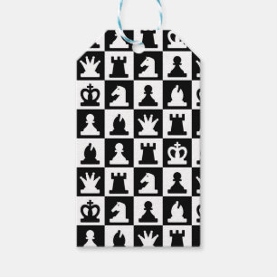 Étiquettes-cadeau Motif classique de tableau d'échec noir et blanc