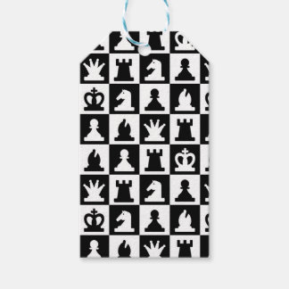 Étiquettes-cadeau Motif classique de tableau d'échec noir et blanc