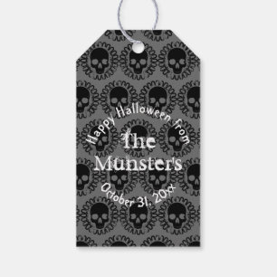 Étiquettes-cadeau Motif crâne Personnalisé Amusement Halloween Goth 
