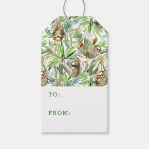 Étiquettes-cadeau Motif d'aquarelle tropicale