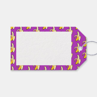 Étiquettes-cadeau Motif d'art Pixel de banane jaune peint
