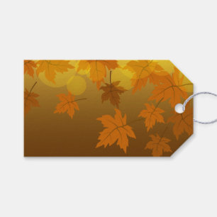 Étiquettes-cadeau Motif d'automne avec feuilles d'érable en chute et