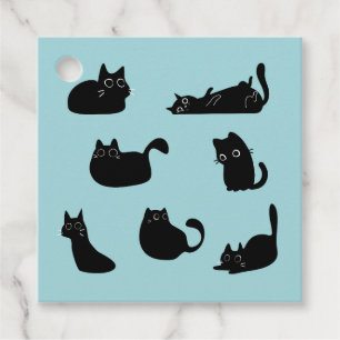 Étiquettes Cadeau Motif de chats noirs