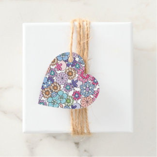 Étiquettes Cadeau Motif de couleur florale
