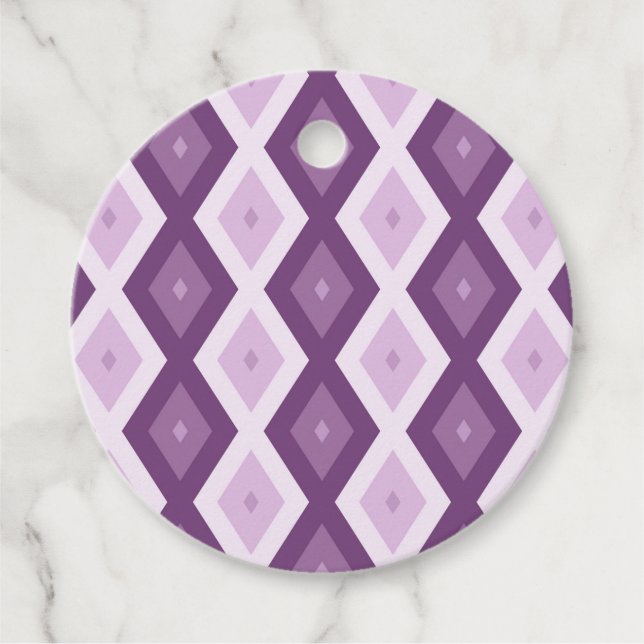 Étiquettes Cadeau Motif de diamant violet (Devant)