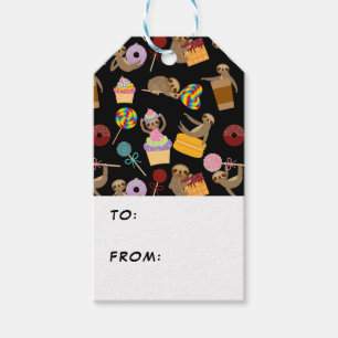 Étiquettes-cadeau Motif de festins de bonbon à paresse