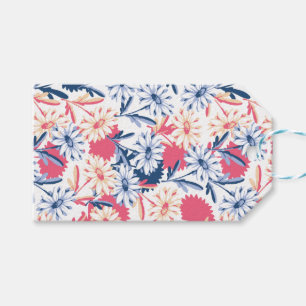 Étiquettes-cadeau Motif de fleur marguerite romantique