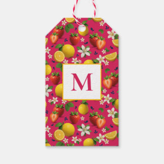 Étiquettes-cadeau Motif de fraise et de citron frais