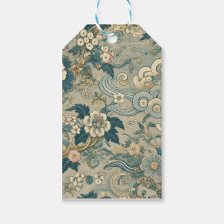 Étiquettes-cadeau Motif de jardin oriental