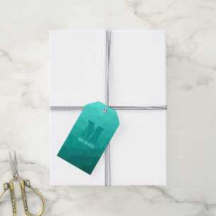 Étiquettes-cadeau Motif de maillage géométrique turquoise Turquoise