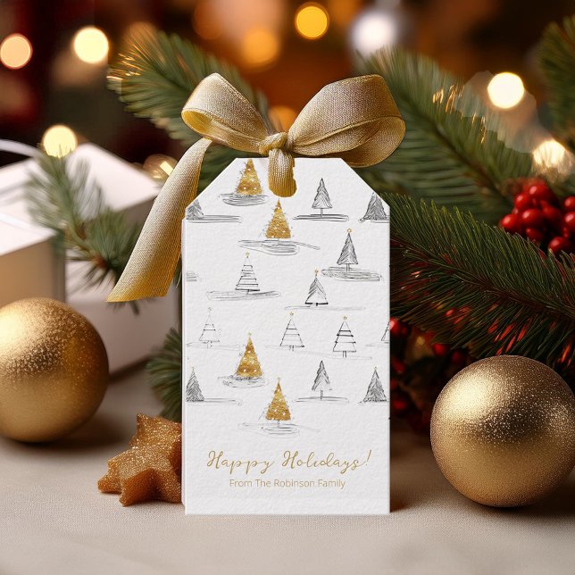 Étiquettes-cadeau Motif de Noël Gold n° 5 ID1009 (Créateur téléchargé)