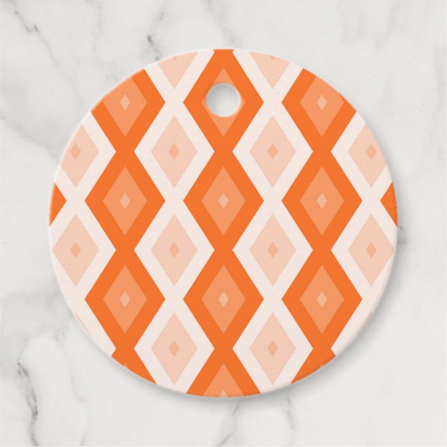 Étiquettes Cadeau Motif diamant orange (Devant)