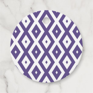 Étiquettes Cadeau Motif diamant ultra violet et blanc