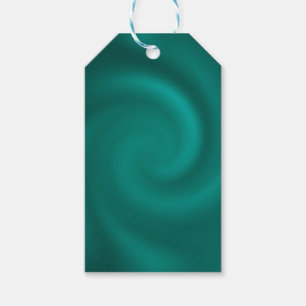 Étiquettes-cadeau Motif en spirale verte et turquoise.