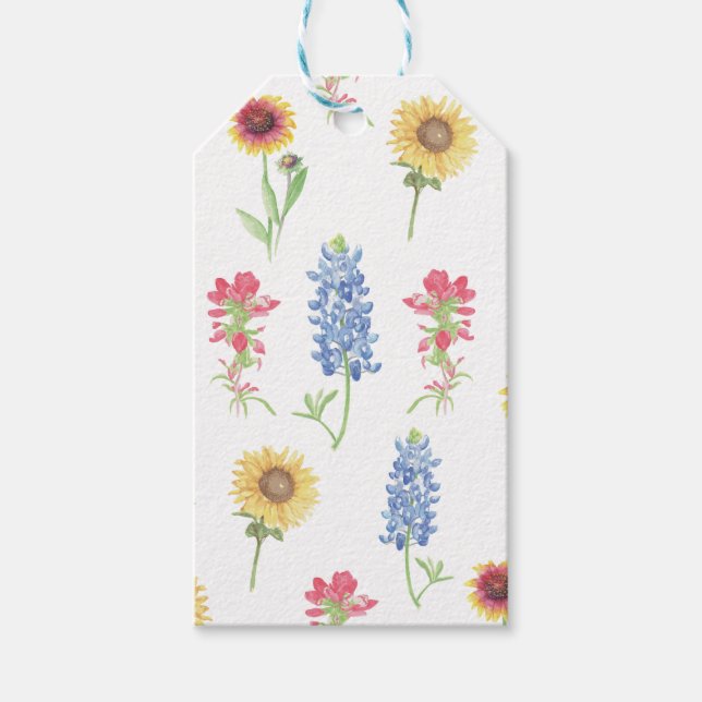 Étiquettes-cadeau Motif Fleur sauvage du Texas (Devant)