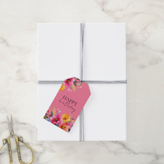 Étiquettes-cadeau Motif floral à l'aquarelle | Floral moderne