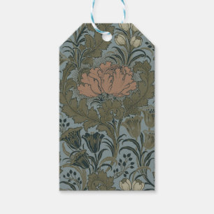 Étiquettes-cadeau Motif floral antique victorien terre cuite sauge
