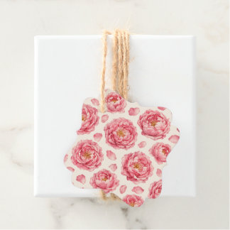 Étiquettes Cadeau Motif floral de pivoine rose
