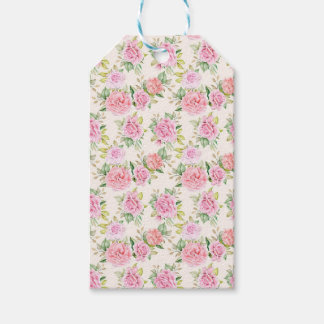 Étiquettes-cadeau Motif floral de rose romantique élégant