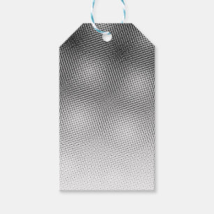 Étiquettes-cadeau Motif Moiré Noir et Blanc Artistique Rond Classiqu