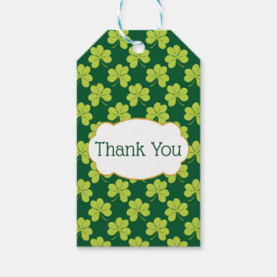 Étiquettes-cadeau Motif  Shamrock de trèfle vert mignon Merci