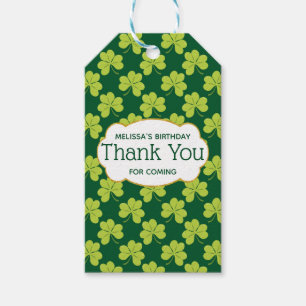 Étiquettes-cadeau Motif  Shamrock de trèfle vert mignon Merci
