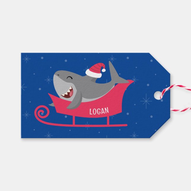 Étiquettes-cadeau Motoneige père Noël (Devant (Horizontal))