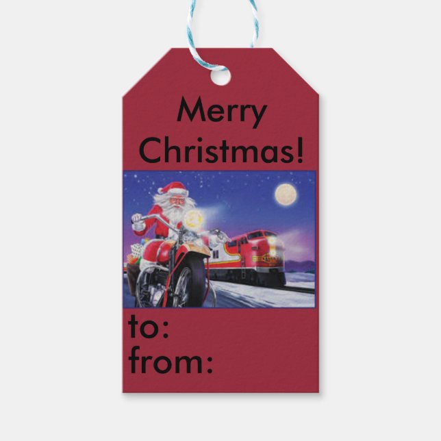 Étiquettes-cadeau Motorcycle Christmas Gig (Devant)