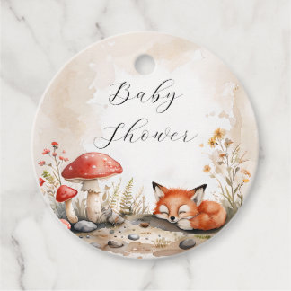 Étiquettes Cadeau Mots clés Baby shower Fox couchage Favoriser