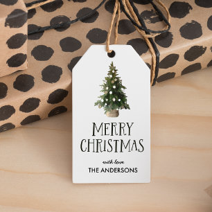 Étiquettes-cadeau Mots-clés de cadeau d'arbre de Noël rustique