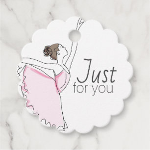 Étiquettes Cadeau Mots clés Juste pour vous rose Ballerina Favoriser