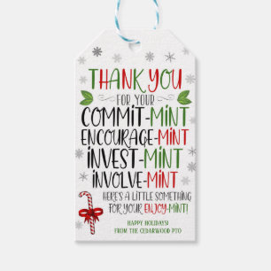 Étiquettes-cadeau Mots clés Noël Merci