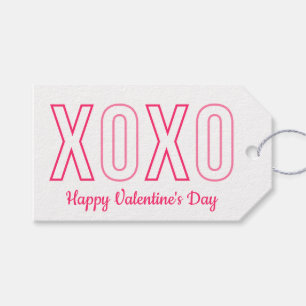Étiquettes-cadeau Mots-clés pour cadeau XOXO Valentine's Day Pink an