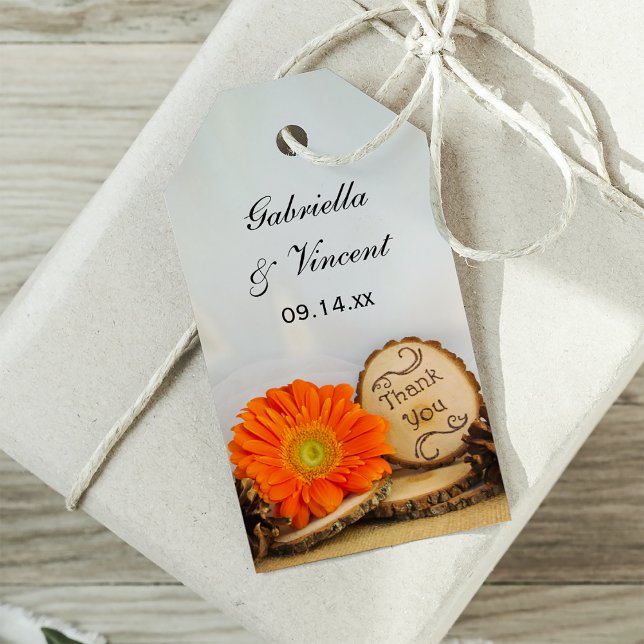 Étiquettes-cadeau Mots clés Rustic Daisy Woods Mariage Merci Favoris (Créateur téléchargé)