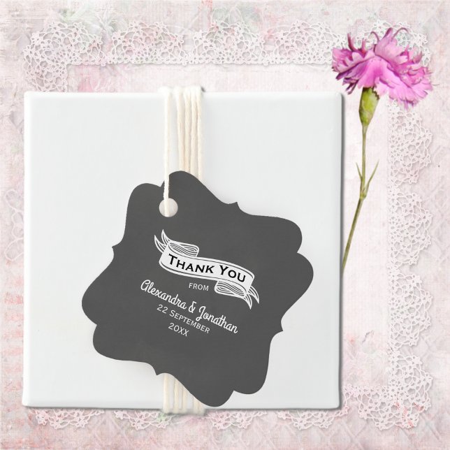 Étiquettes Cadeau Mots clés Rustique Chalkboard Wedding Favor (Créateur téléchargé)