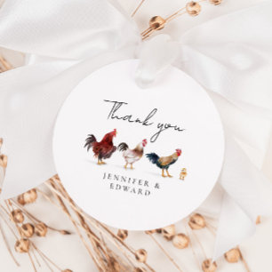 Étiquettes Cadeau Mots clés Rustique Mariage de poulet Merci Favoris