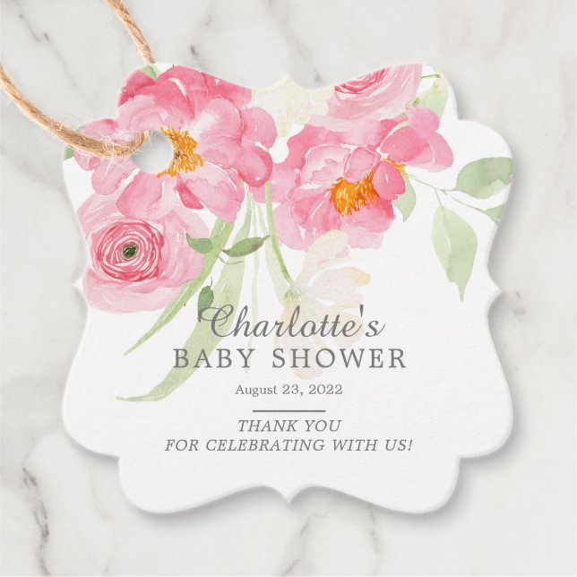 Étiquettes Cadeau Mots clés Spring Blossoms Floral Baby shower Favor (Devant)