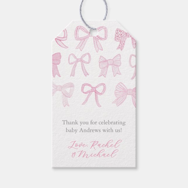 Étiquettes-cadeau Mots-clés Whimsical Rose Baby shower Favoriser les (Devant)