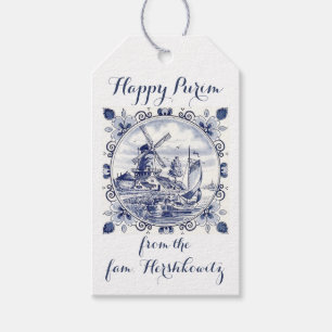 Étiquettes-cadeau Moulin Hollandais vintage Pour La Famille Hershkow