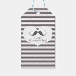 Étiquettes-cadeau Moustache Heureuse Sainte-Valentin amusante et ray