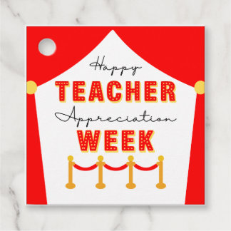 Étiquettes Cadeau Movie Star Teacher Appreciation Red Carpet