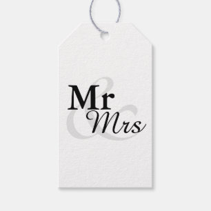 Étiquettes-cadeau Mr&Mrs Simple Elegant Typographie Mariage Faveur